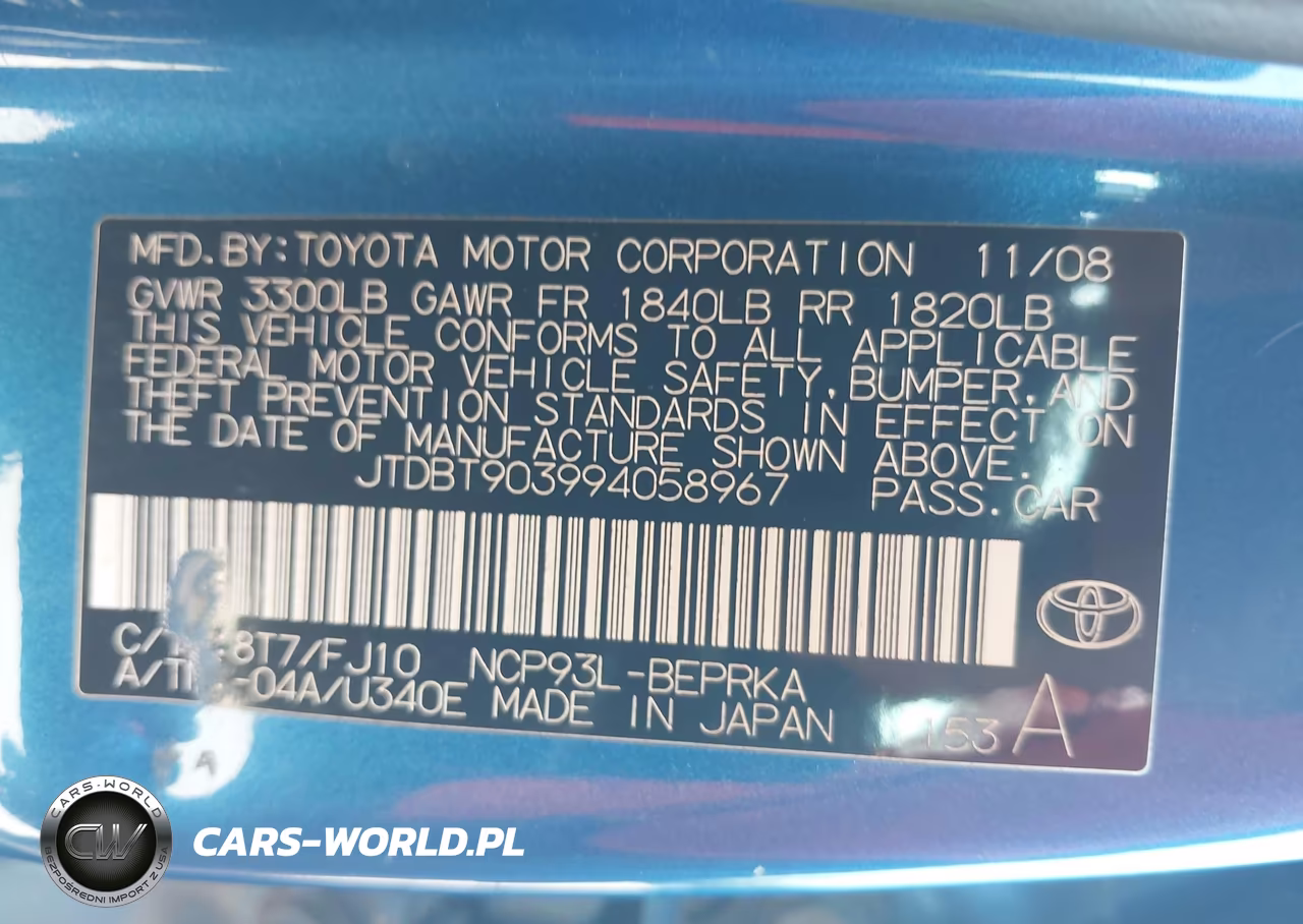 2009 Toyota Yaris VIN:JTDBT903994058967 - 9