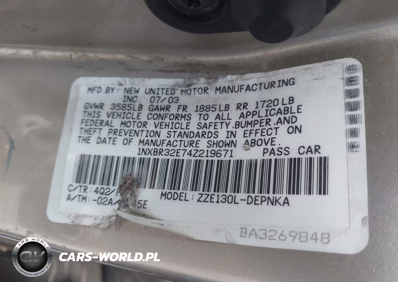 2004 Toyota Corolla Le VIN:1NXBR32E74Z219671 - 9