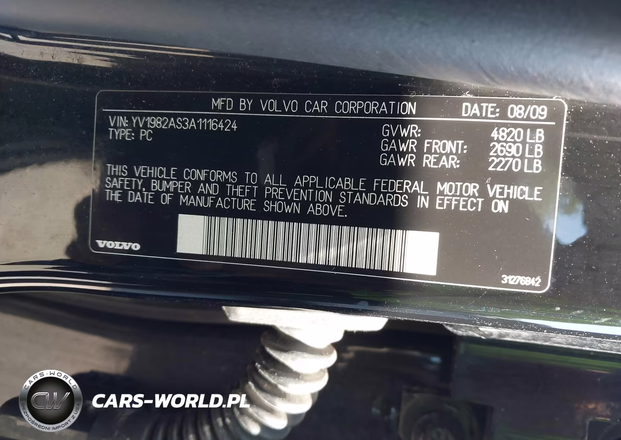 2010 Volvo S80 3.2 VIN:YV1982AS3A1116424 - 9