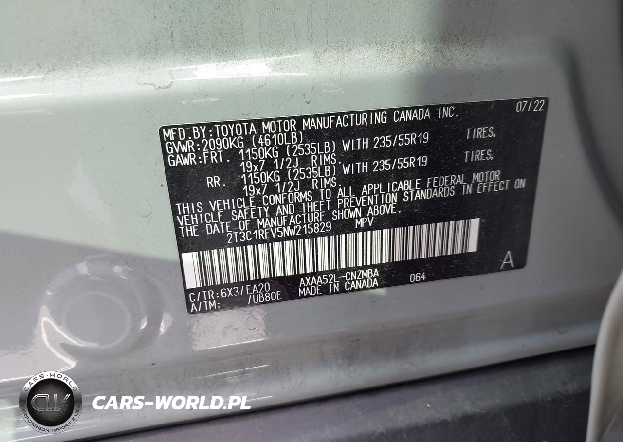 2022 Toyota Rav4 Xle Premium VIN:2T3C1RFV5NW215829 - 9