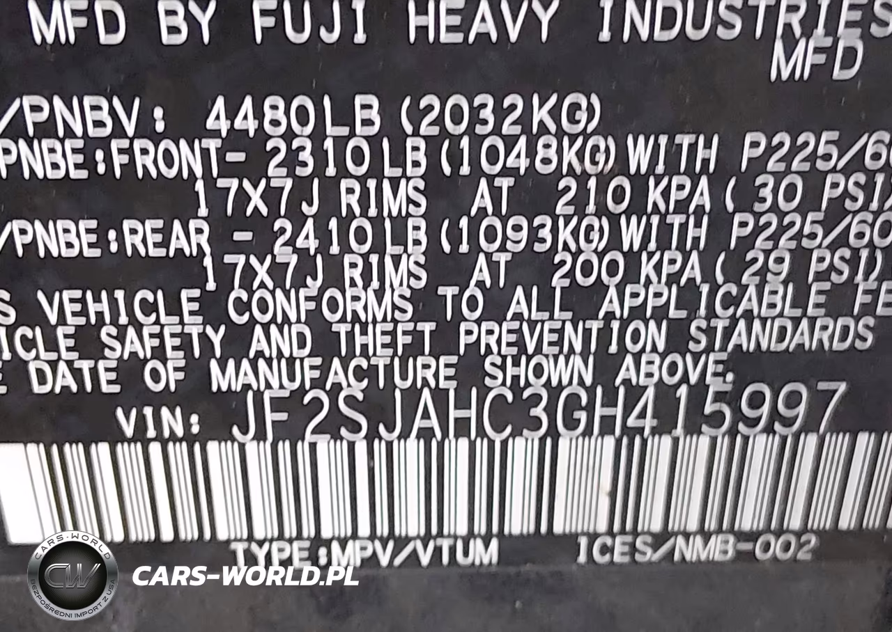 2016 Subaru Forester 2.5I Limited VIN:JF2SJAHC3GH415997 - 9