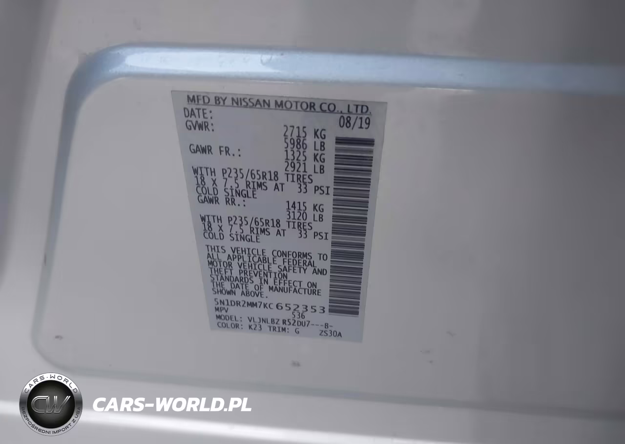 2019 Nissan Pathfinder S VIN:5N1DR2MM7KC652353 - 9