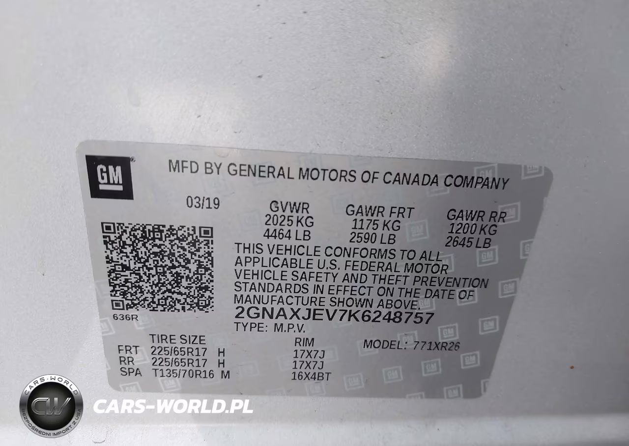 2019 Chevrolet Equinox Lt VIN:2GNAXJEV7K6248757 - 9