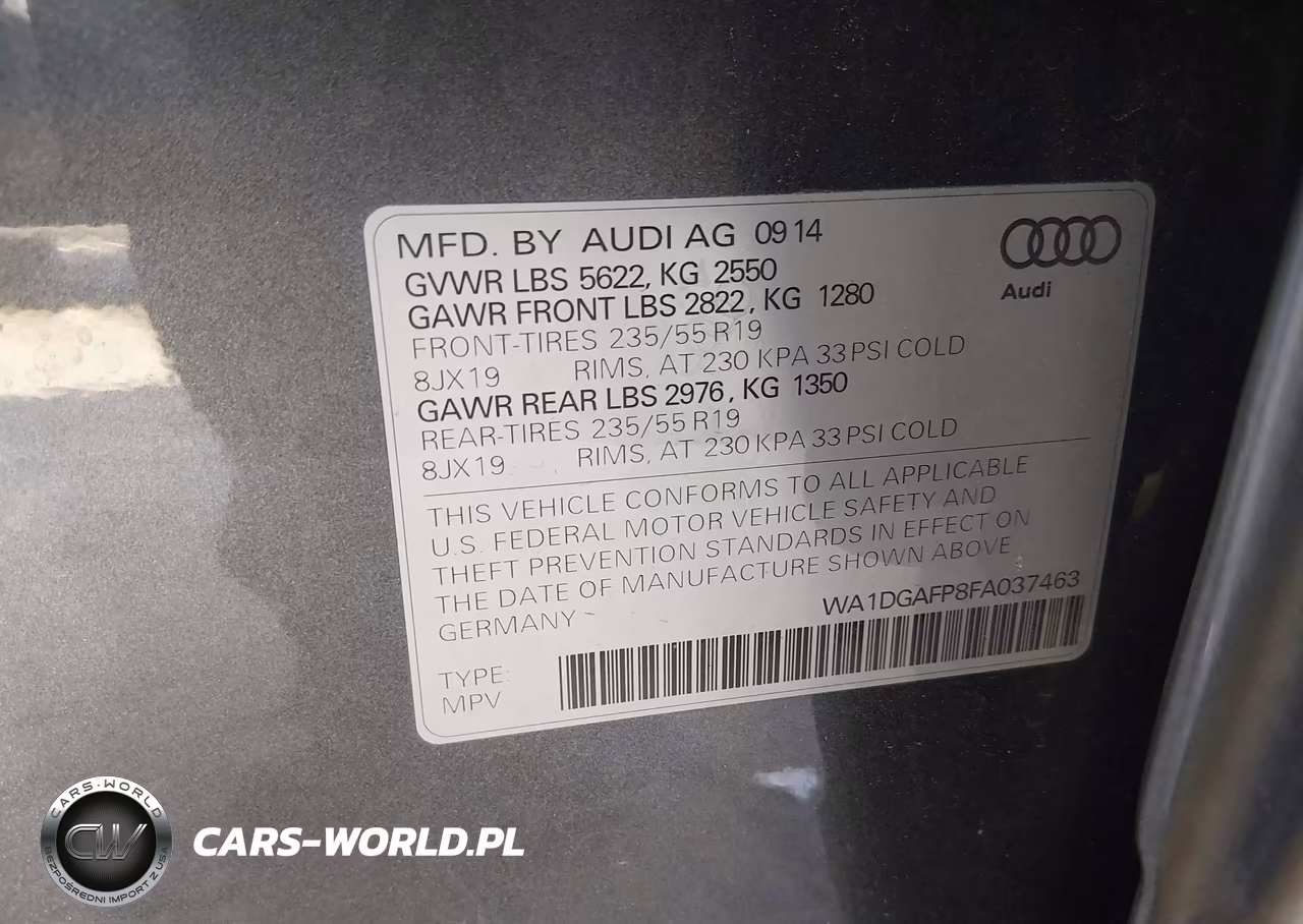 2015 Audi Q5 3.0T Premium Plus VIN:WA1DGAFP8FA037463 - 9