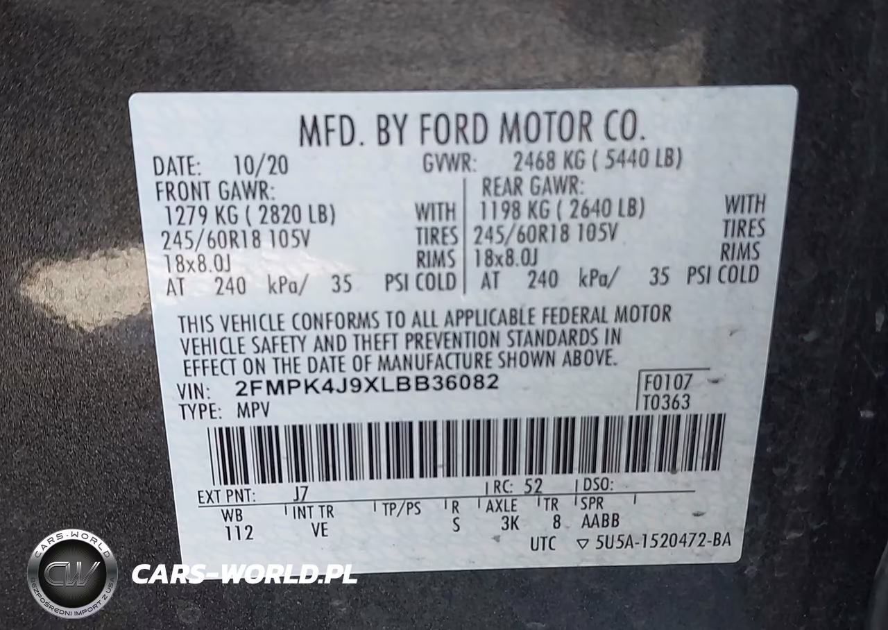 2020 Ford Edge Sel VIN:2FMPK4J9XLBB36082 - 9