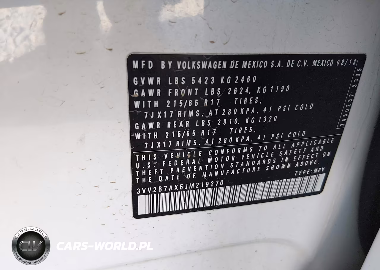 2018 Volkswagen Tiguan 2.0T Se-2.0T Sel VIN:3VV2B7AX5JM219270 - 9