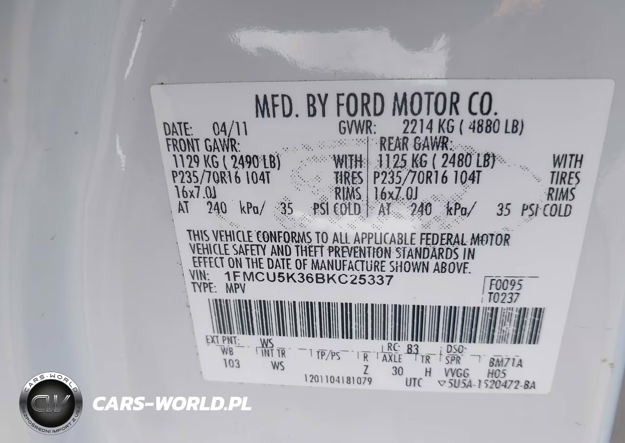 2011 Ford Escape Hybrid VIN:1FMCU5K36BKC25337 - 9