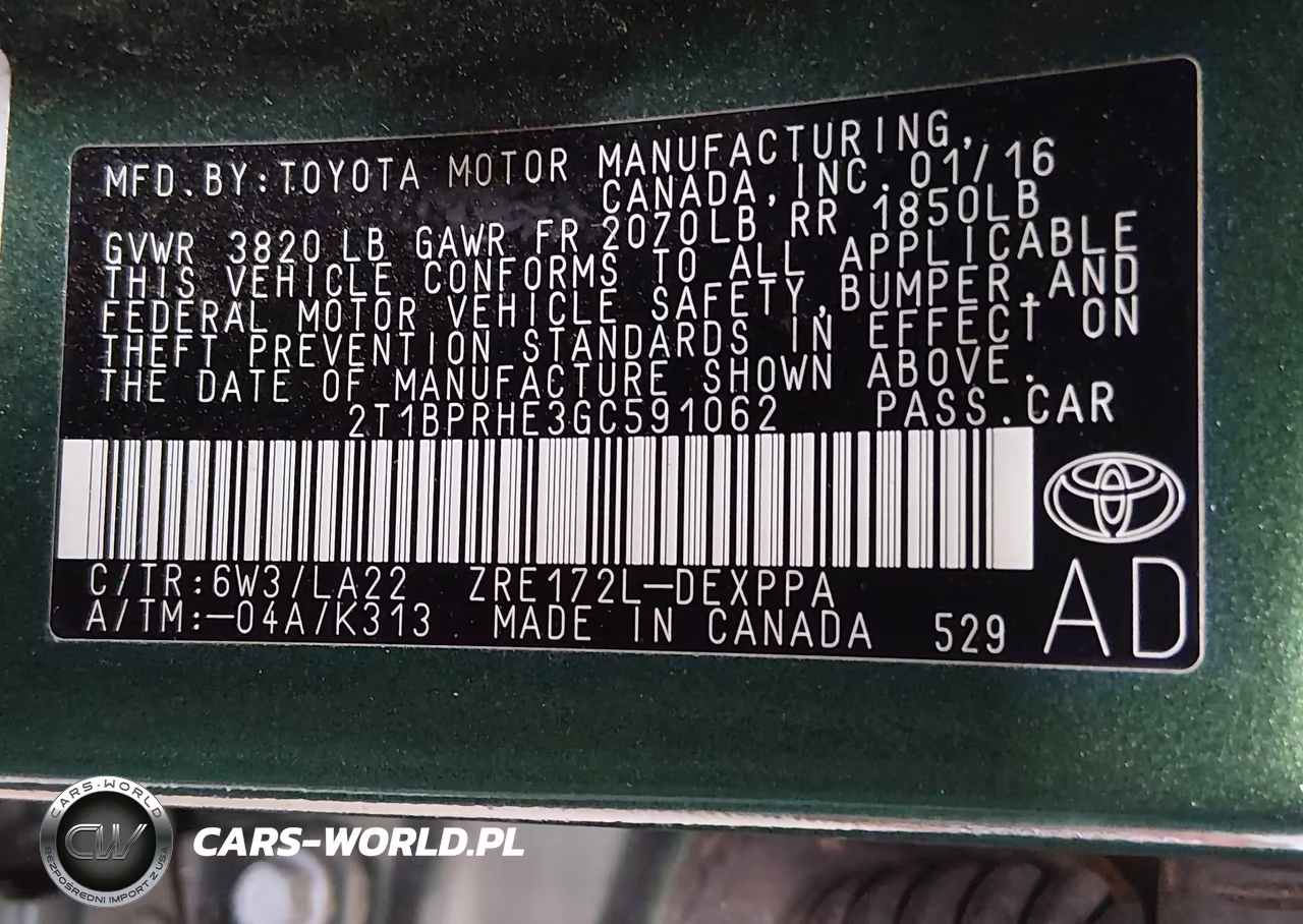 2016 Toyota Corolla Le Eco Premium VIN:2T1BPRHE3GC591062 - 9