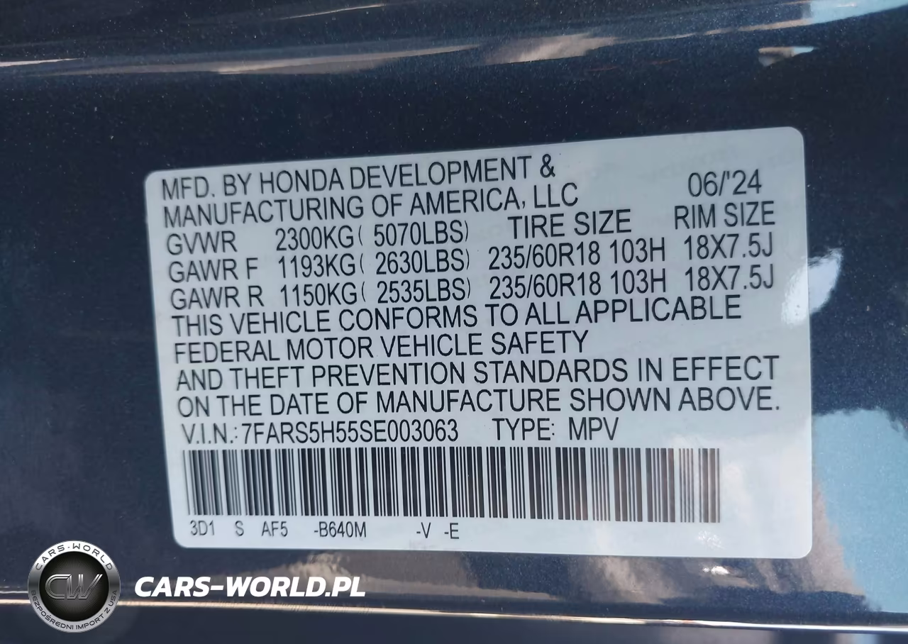 2025 Honda Cr-V Hybrid Sport VIN:7FARS5H55SE003063 - 9