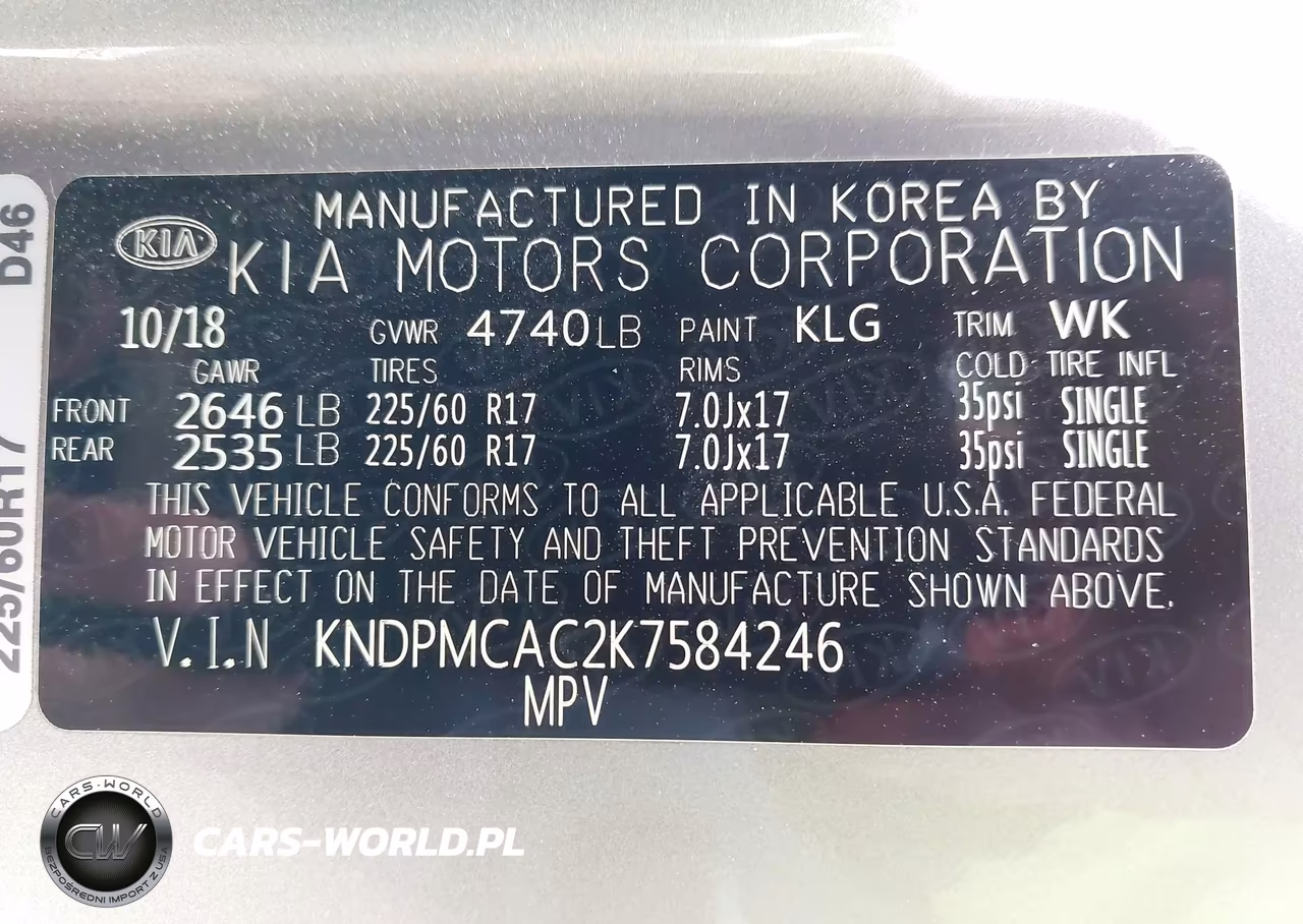 2019 Kia Sportage Lx VIN:KNDPMCAC2K7584246 - 9