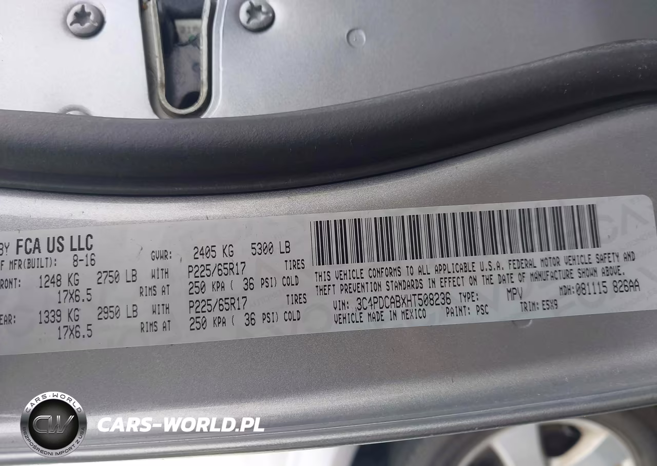 2017 Dodge Journey Se VIN:3C4PDCABXHT508236 - 9
