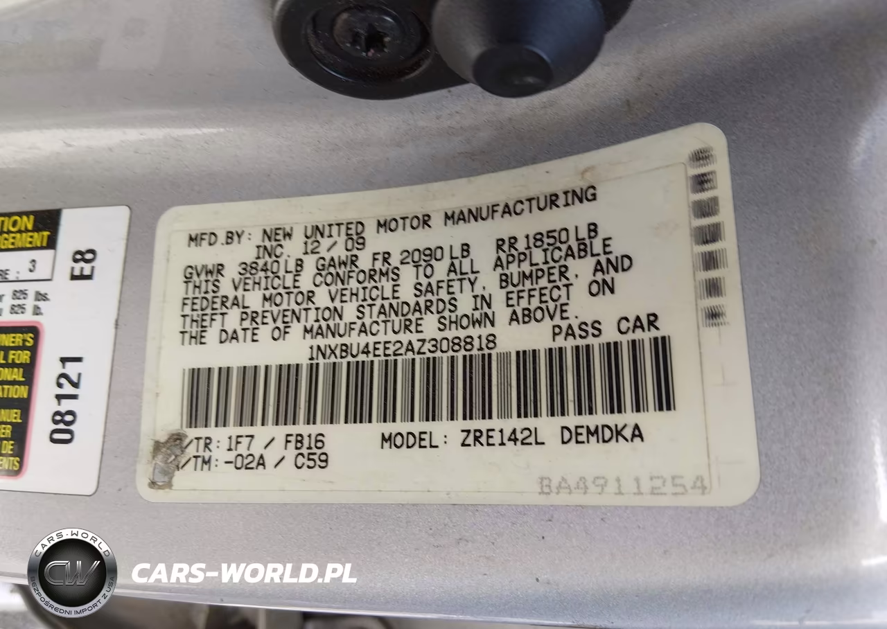 2010 Toyota Corolla VIN:1NXBU4EE2AZ308818 - 9