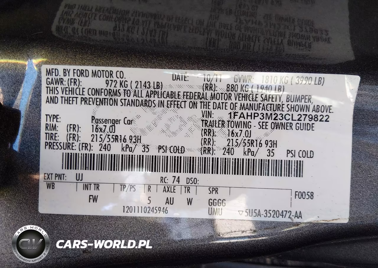 2012 Ford Focus Sel VIN:1FAHP3M23CL279822 - 9