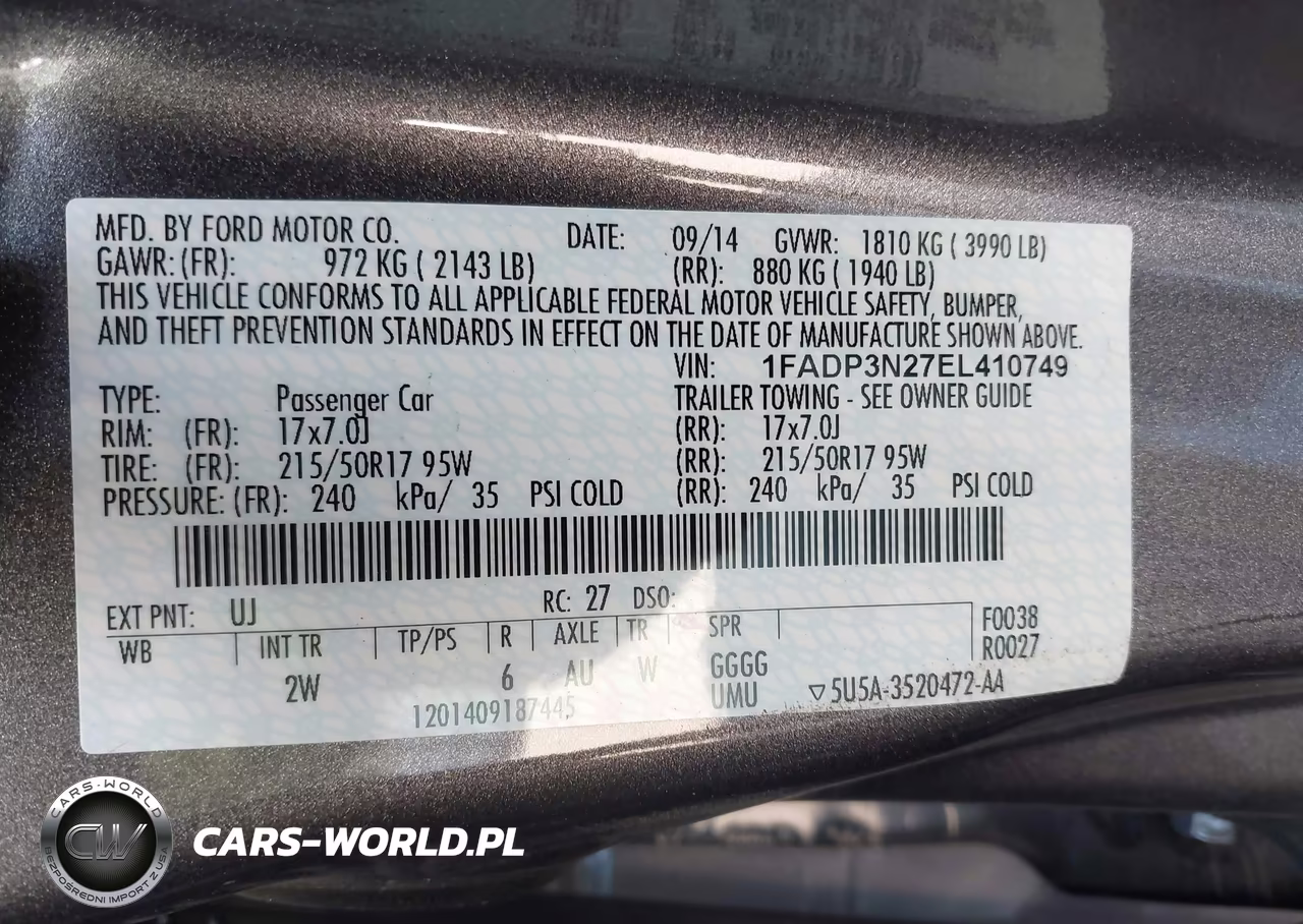 2014 Ford Focus Titanium VIN:1FADP3N27EL410749 - 9