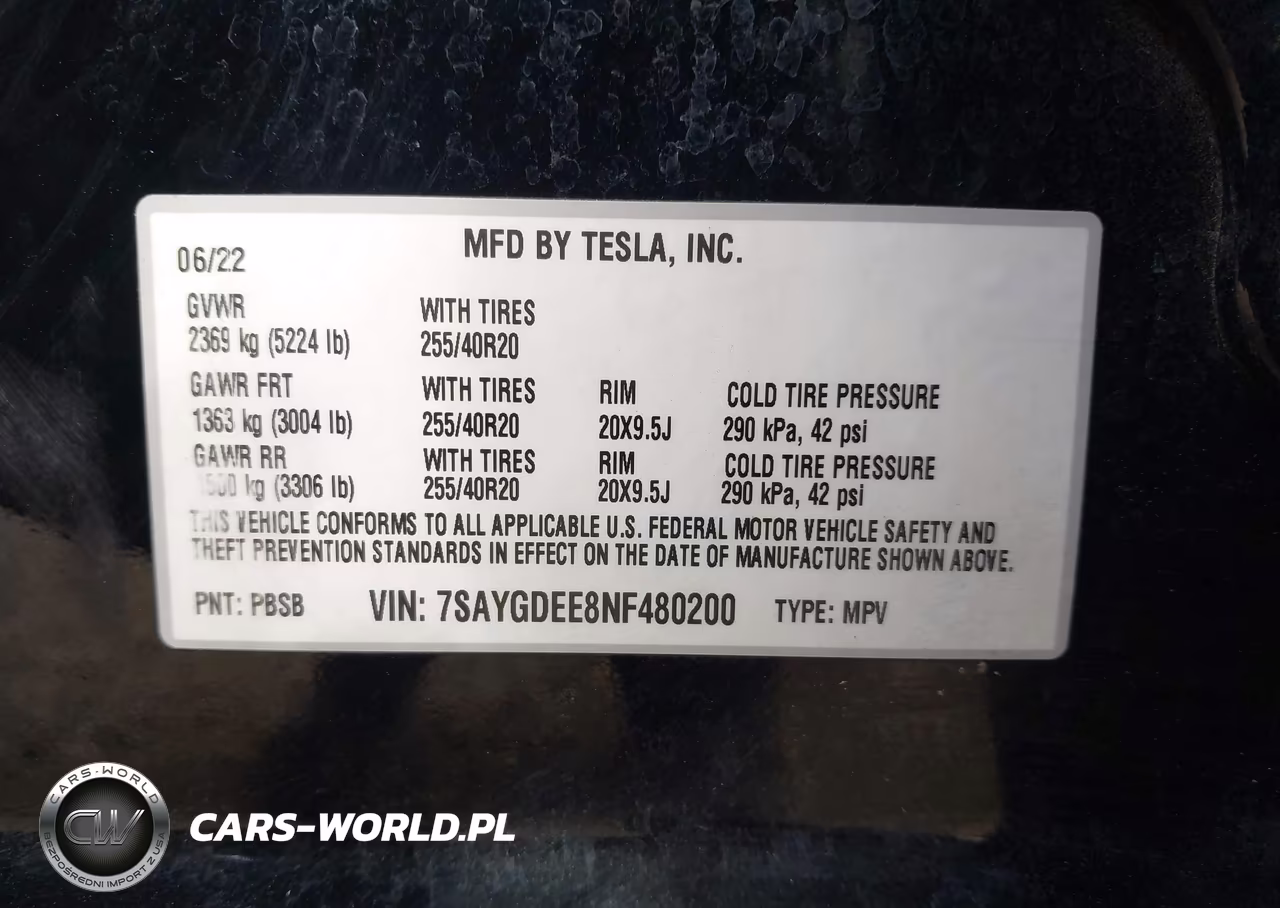 2022 Tesla Model Y Long Range Dual Motor All-Wheel Drive VIN:7SAYGDEE8NF480200 - 9
