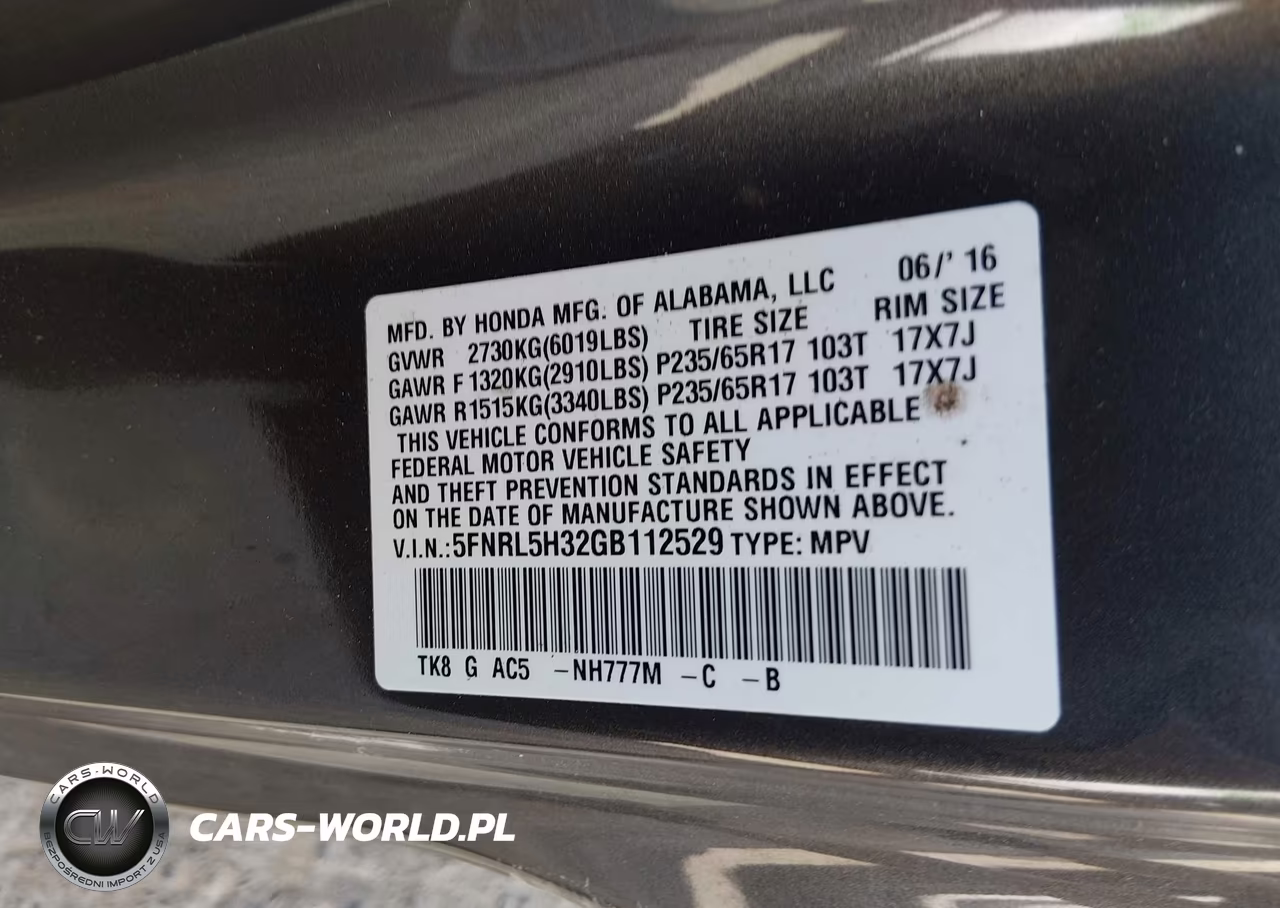 2016 Honda Odyssey Se VIN:5FNRL5H32GB112529 - 9