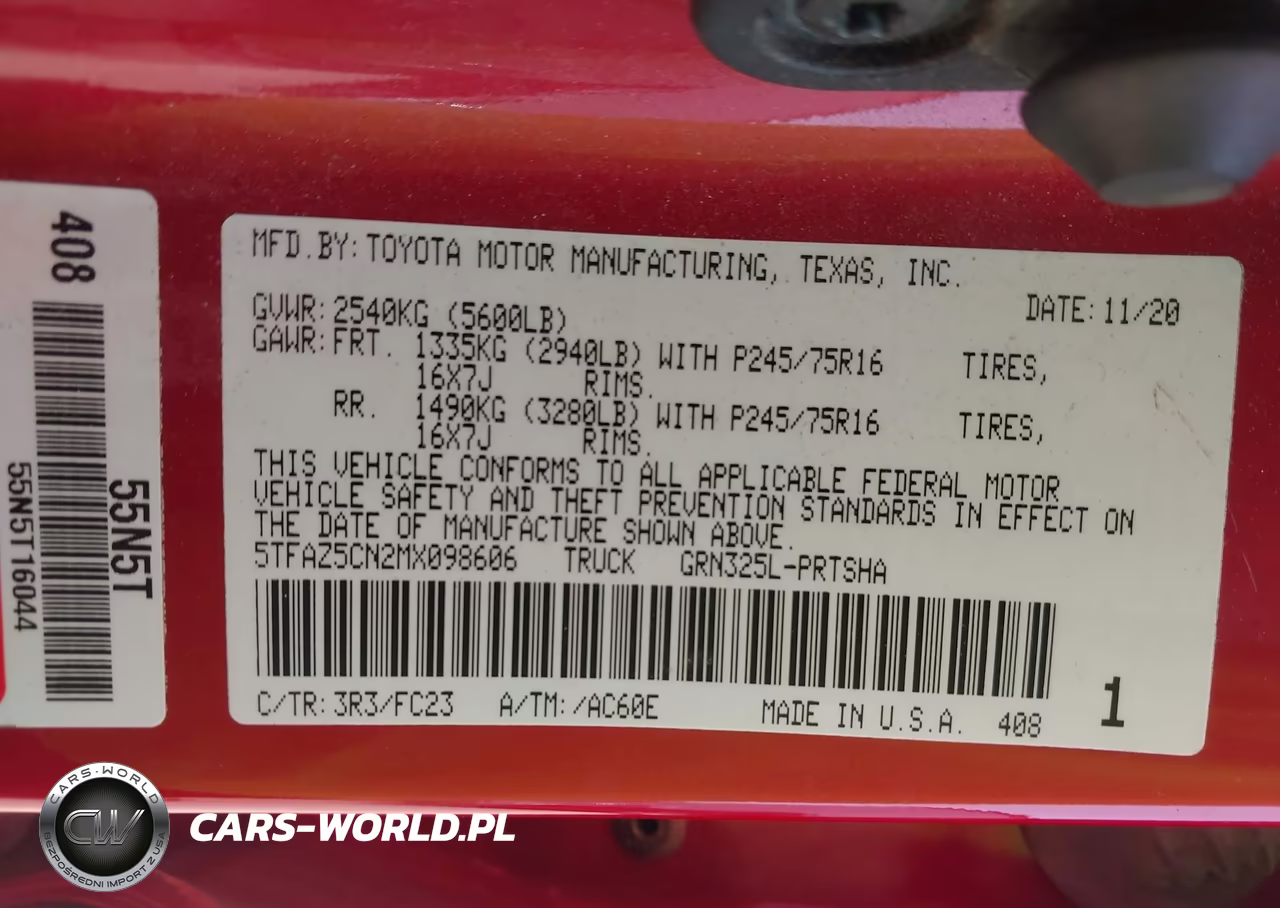 2021 Toyota Tacoma Sr5 V6 VIN:5TFAZ5CN2MX098606 - 9