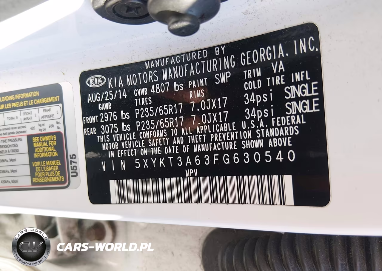 2015 Kia Sorento Lx VIN:5XYKT3A63FG630540 - 9