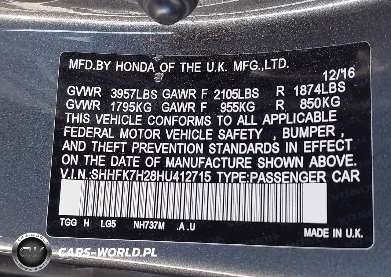 2017 Honda Civic Lx VIN:SHHFK7H28HU412715 - 9