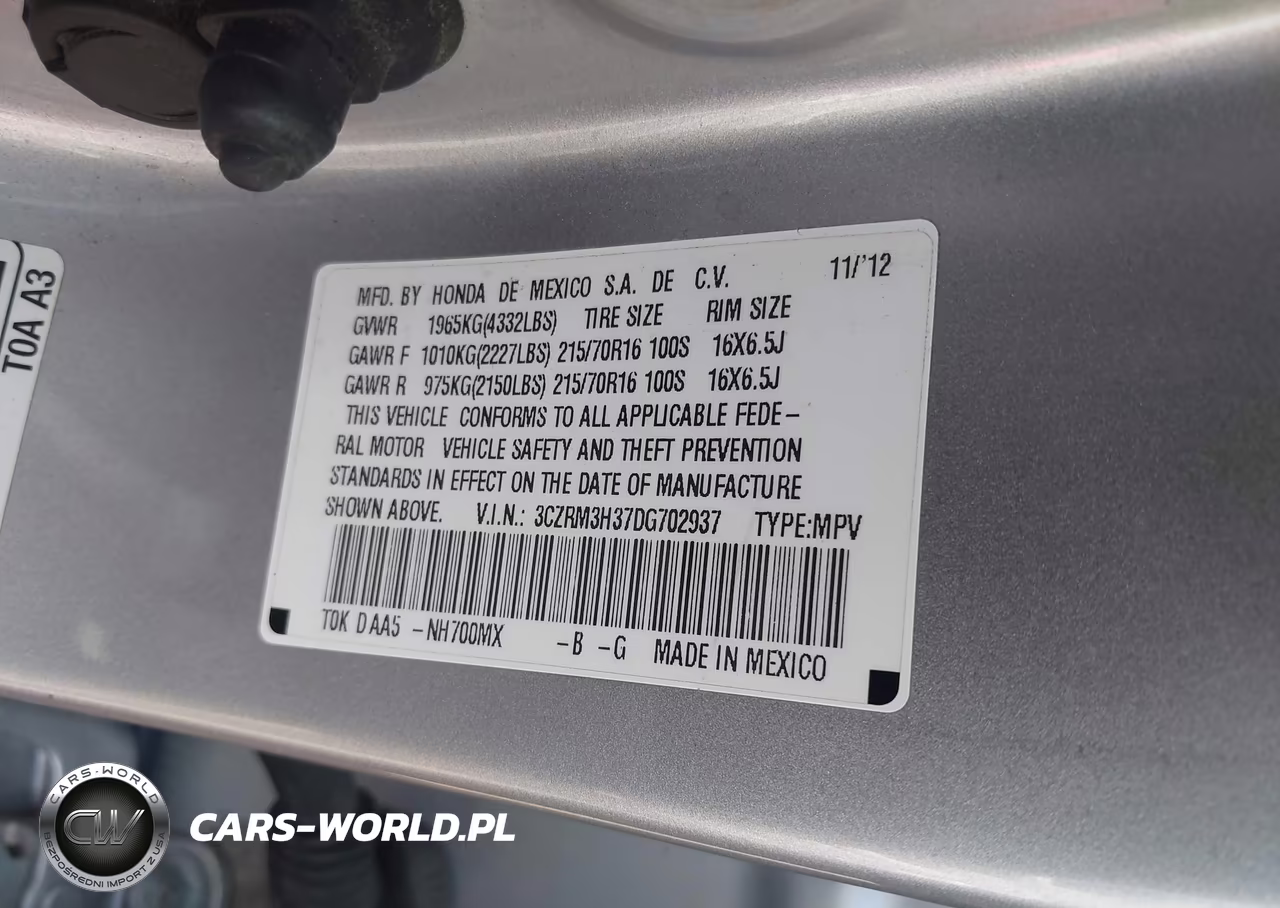 2013 Honda Cr-V Lx VIN:3CZRM3H37DG702937 - 9