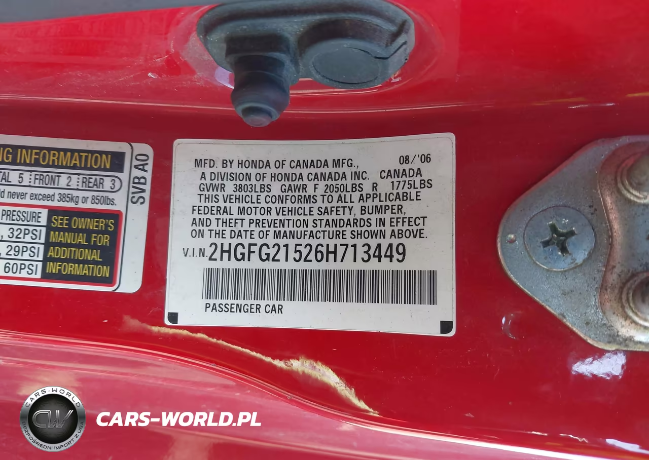 2006 Honda Civic Si VIN:2HGFG21526H713449 - 9