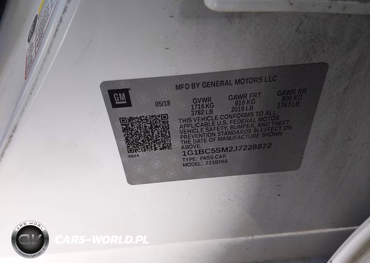 2018 Chevrolet Cruze Ls Auto VIN:1G1BC5SM2J7228872 - 9