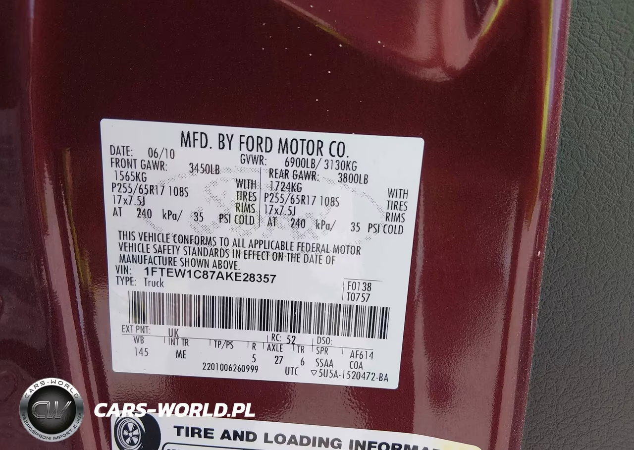 2010 Ford F-150 Fx2 Sport-Xl-Xlt VIN:1FTEW1C87AKE28357 - 9