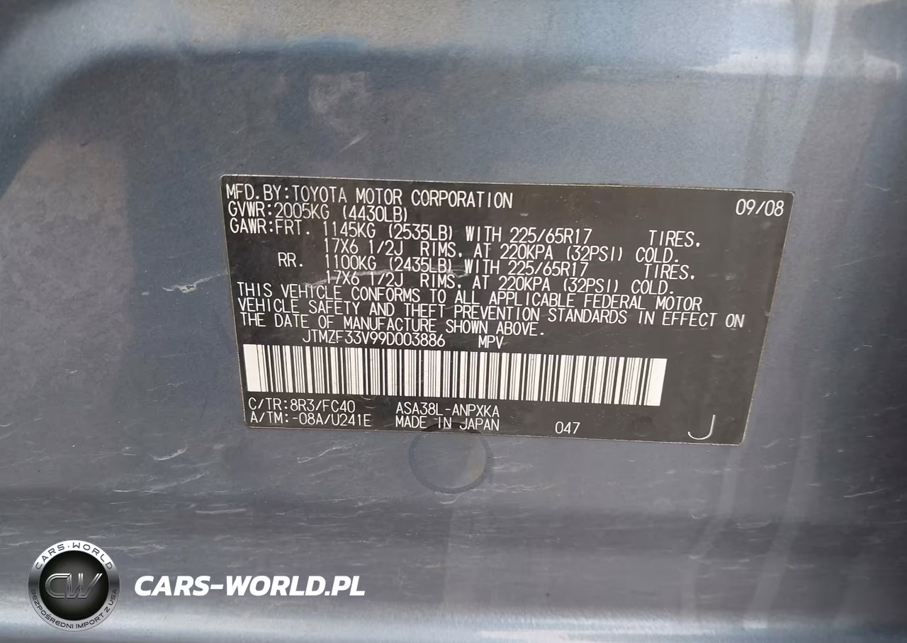 2009 Toyota Rav4 VIN:JTMZF33V99D003886 - 9