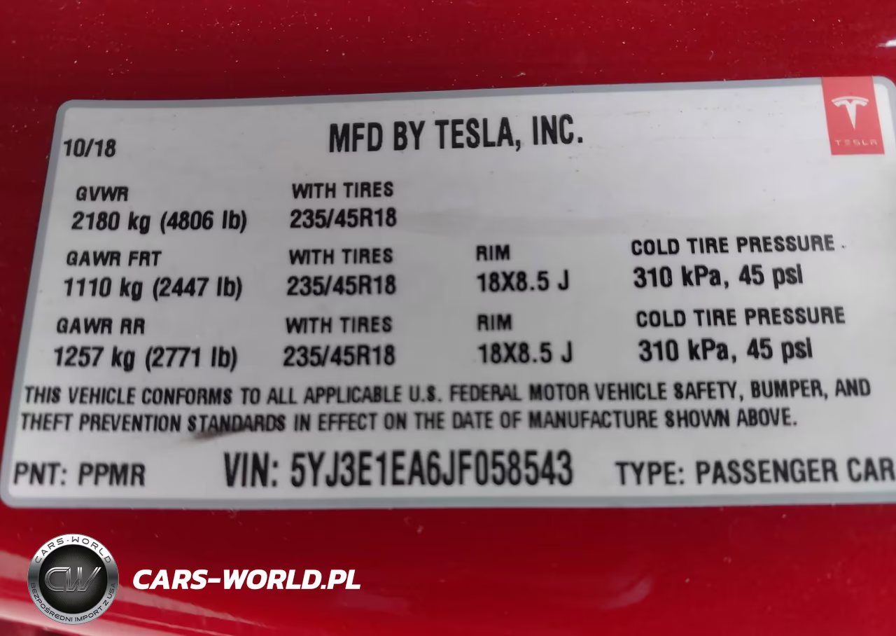 2018 Tesla Model 3 Long Range-Mid Range VIN:5YJ3E1EA6JF058543 - 9