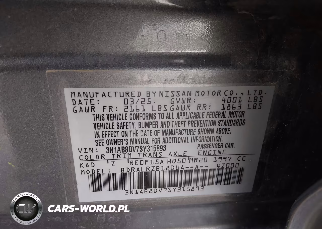 2025 Nissan Sentra Sr VIN:3N1AB8DV7SY315893 - 9
