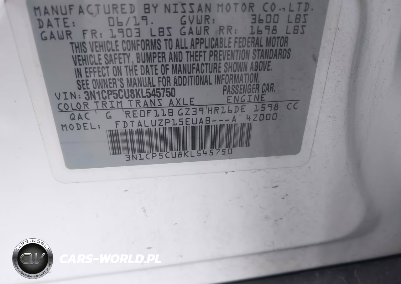 2019 Nissan Kicks Sr VIN:3N1CP5CU8KL545750 - 9