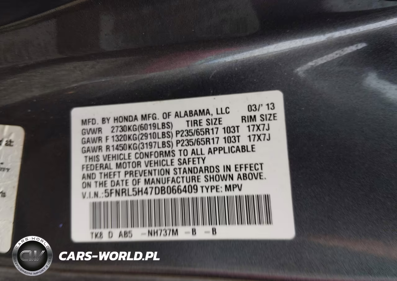 2013 Honda Odyssey Ex VIN:5FNRL5H47DB066409 - 9