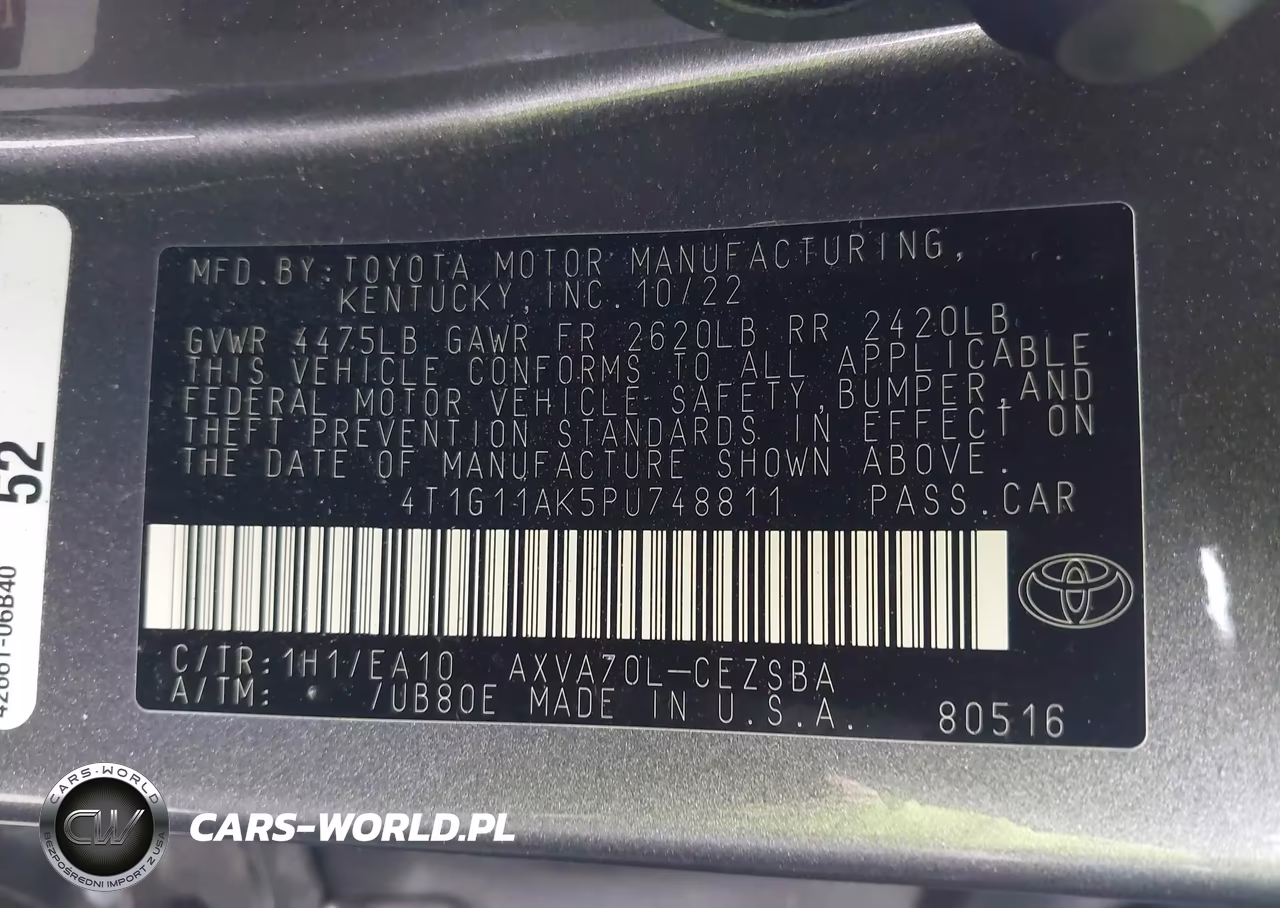 2023 Toyota Camry Se VIN:4T1G11AK5PU748811 - 9
