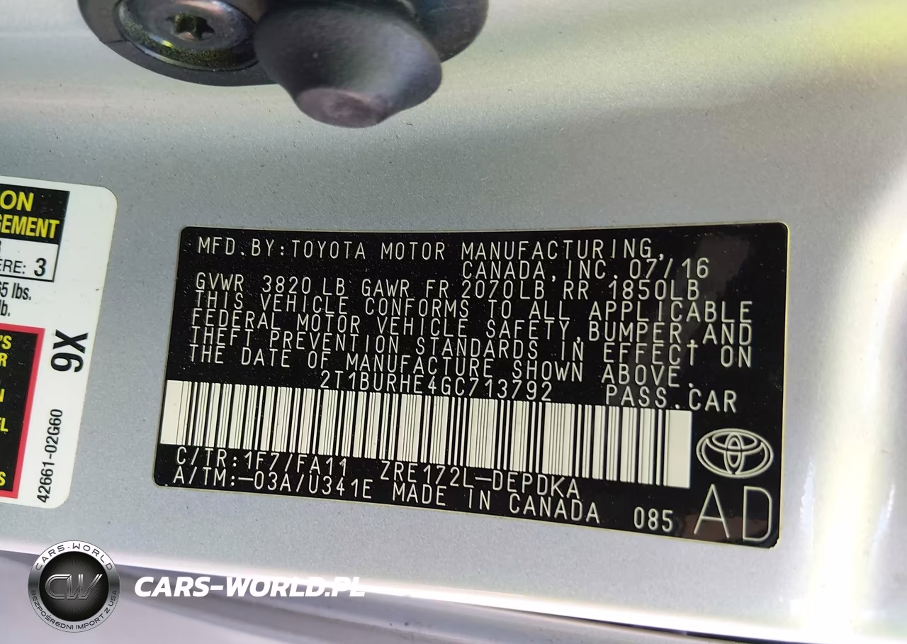 2016 Toyota Corolla L VIN:2T1BURHE4GC713792 - 9