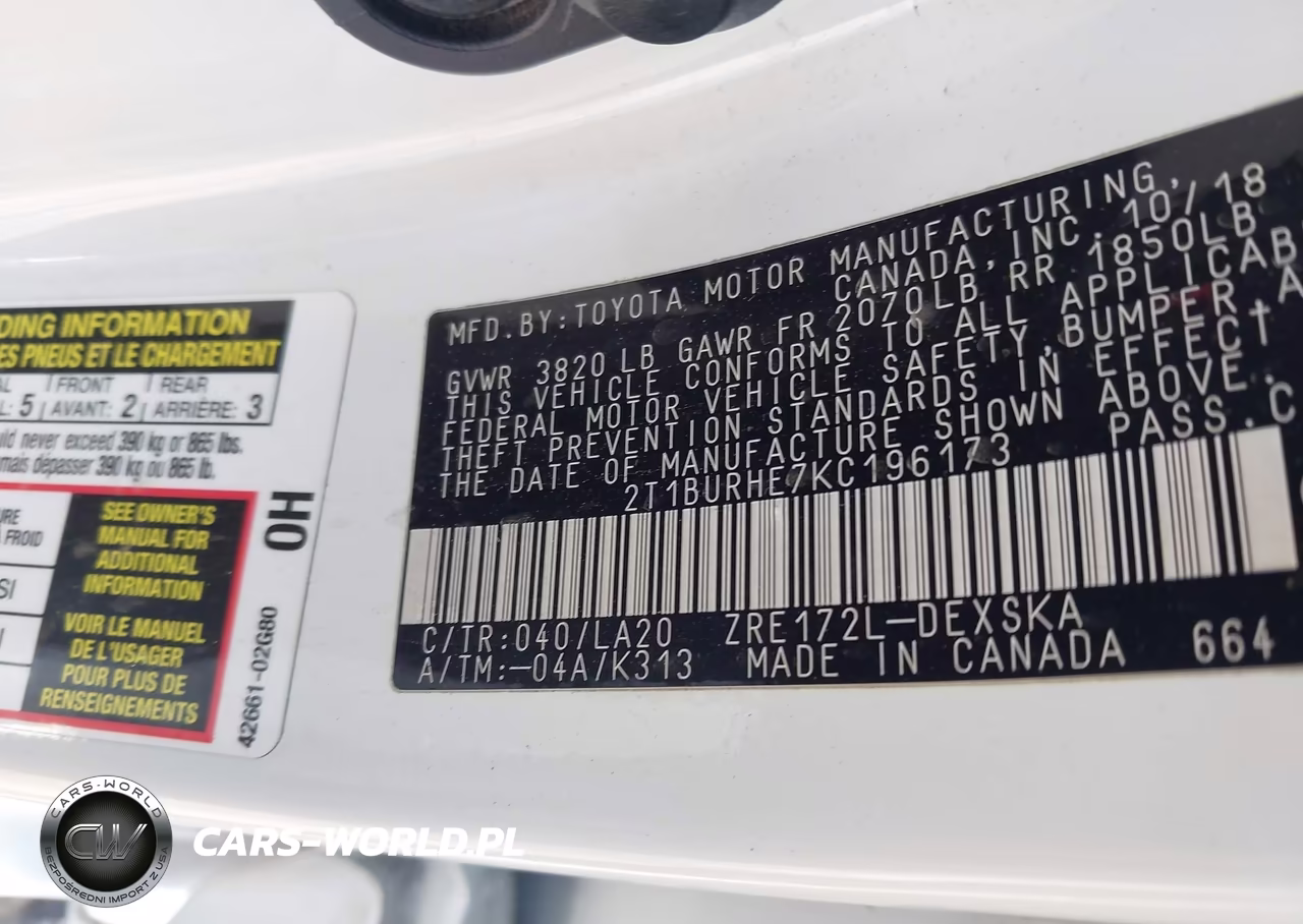 2019 Toyota Corolla Xse VIN:2T1BURHE7KC196173 - 9