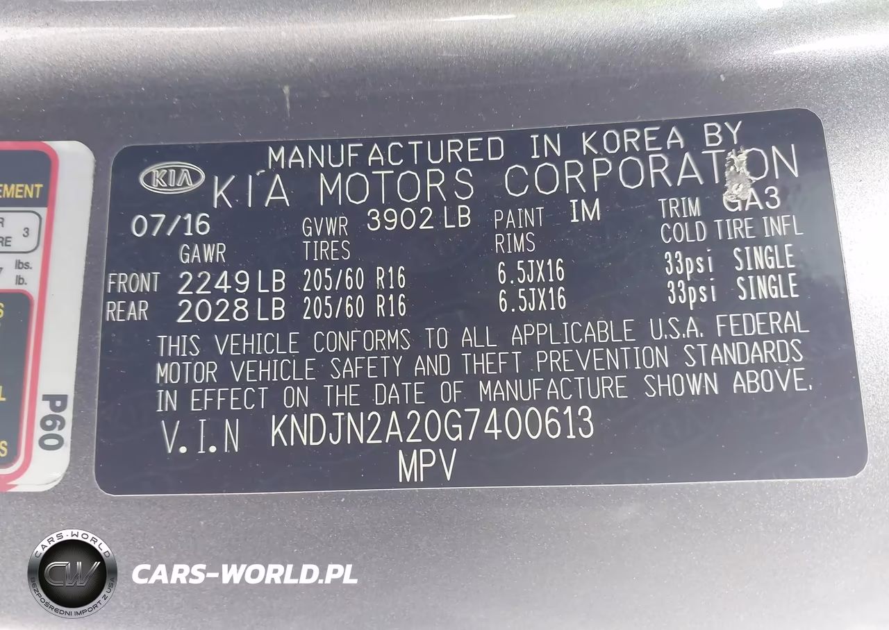 2016 Kia Soul VIN:KNDJN2A20G7400613 - 9