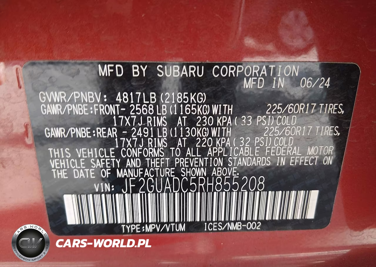 2024 Subaru Crosstrek Premium VIN:JF2GUADC5RH855208 - 9
