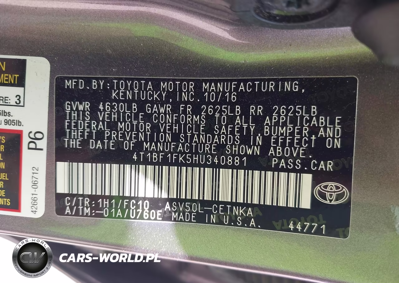 2017 Toyota Camry Le VIN:4T1BF1FK5HU340881 - 9