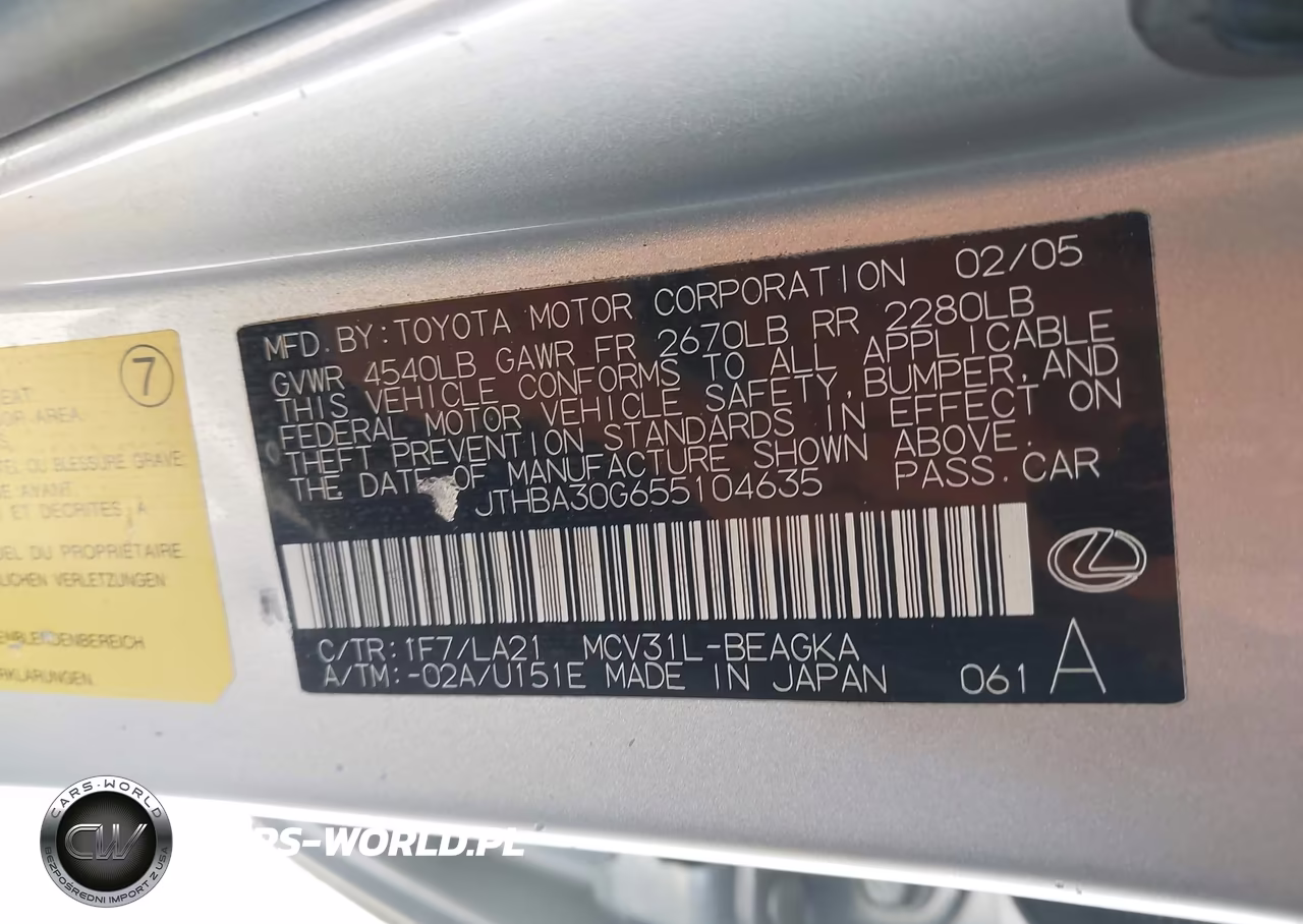 2005 Lexus Es 330 VIN:JTHBA30G655104635 - 9