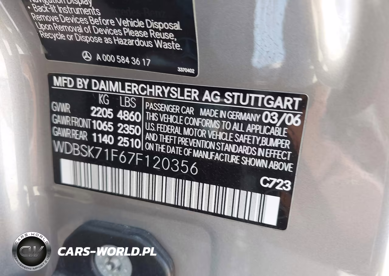 2007 Mercedes-Benz Sl 550 VIN:WDBSK71F67F120356 - 9