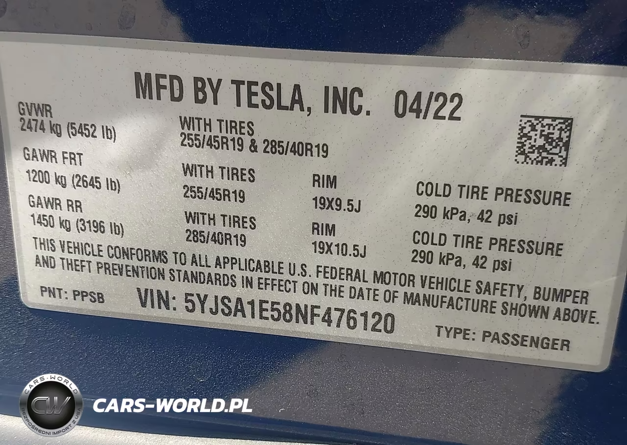 2022 Tesla Model S Dual Motor All-Wheel Drive VIN:5YJSA1E58NF476120 - 9