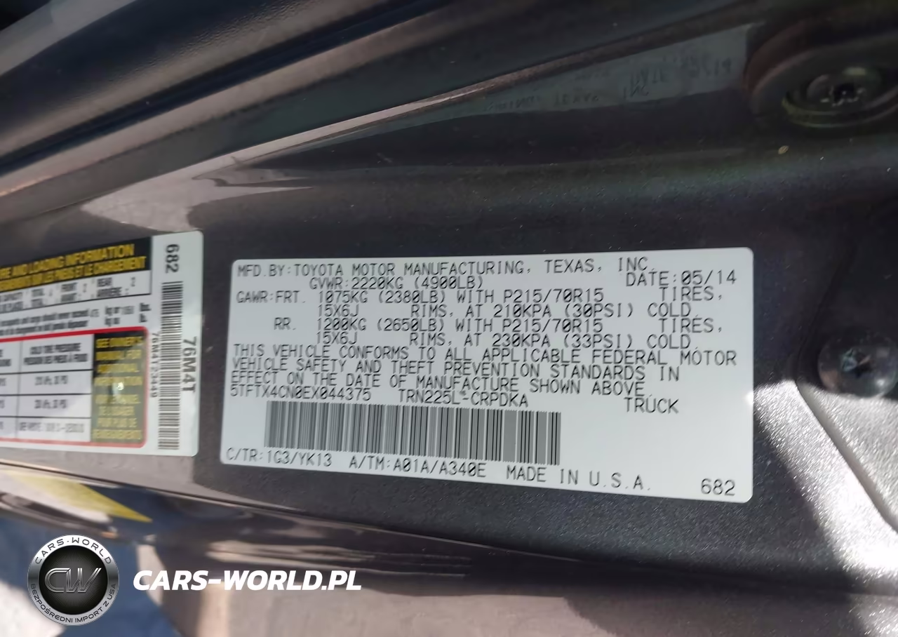2014 Toyota Tacoma VIN:5TFTX4CN0EX044375 - 9