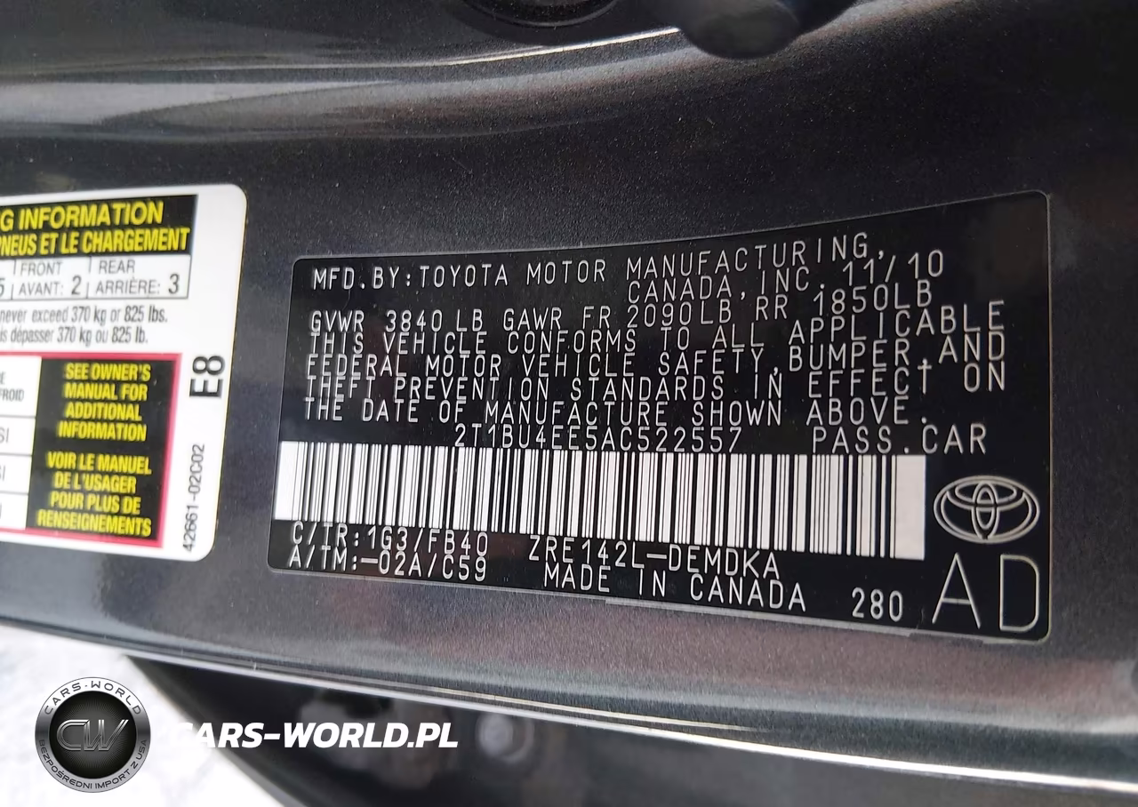 2010 Toyota Corolla VIN:2T1BU4EE5AC522557 - 9