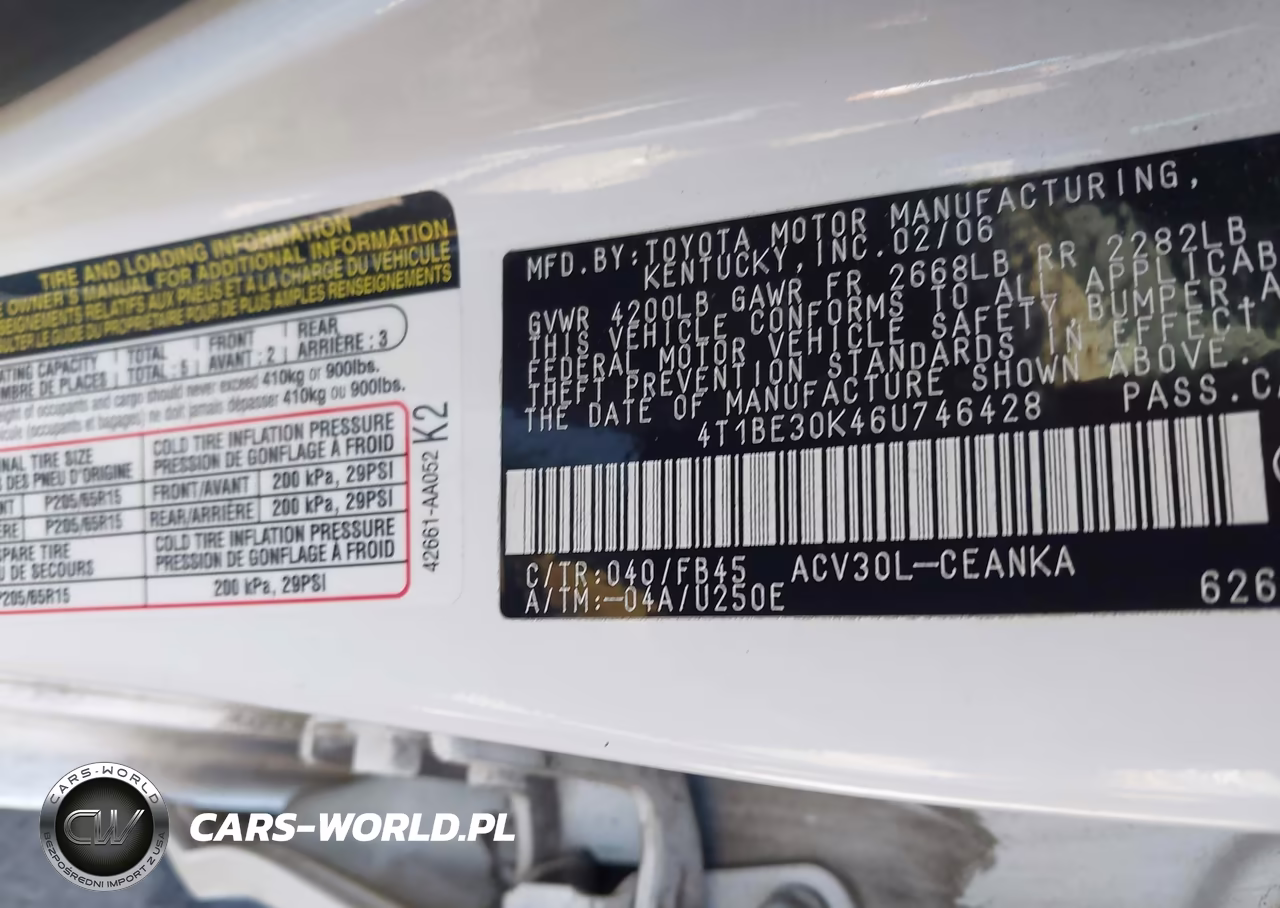 2006 Toyota Camry Le VIN:4T1BE30K46U746428 - 9
