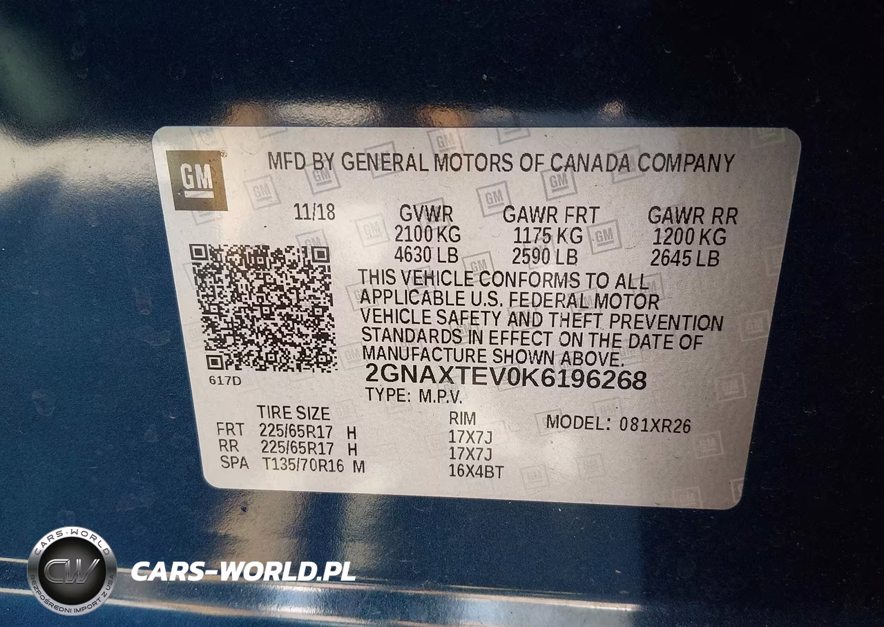 2019 Chevrolet Equinox Lt VIN:2GNAXTEV0K6196268 - 9