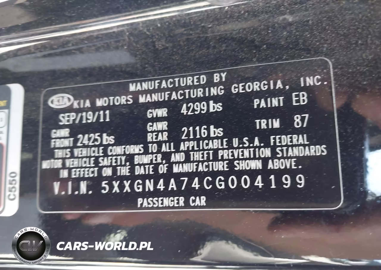 2012 Kia Optima Ex VIN:5XXGN4A74CG004199 - 9