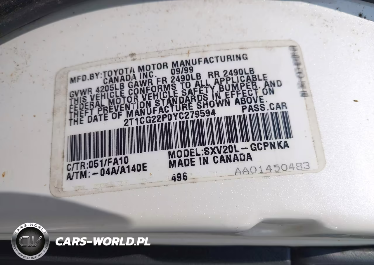 2000 Toyota Camry Solara Se VIN:2T1CG22P0YC279594 - 9