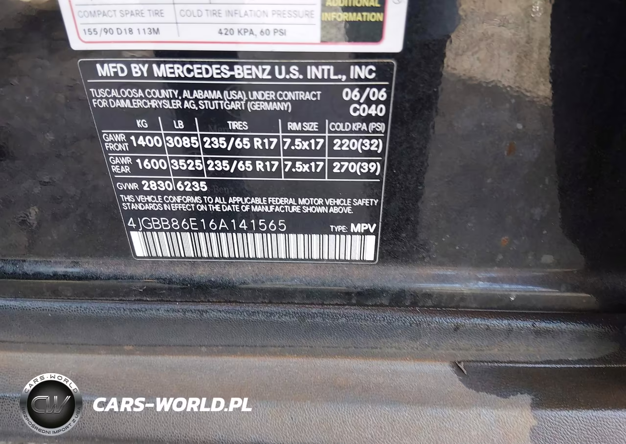 2006 Mercedes-Benz Ml 350 4Matic VIN:4JGBB86E16A141565 - 9