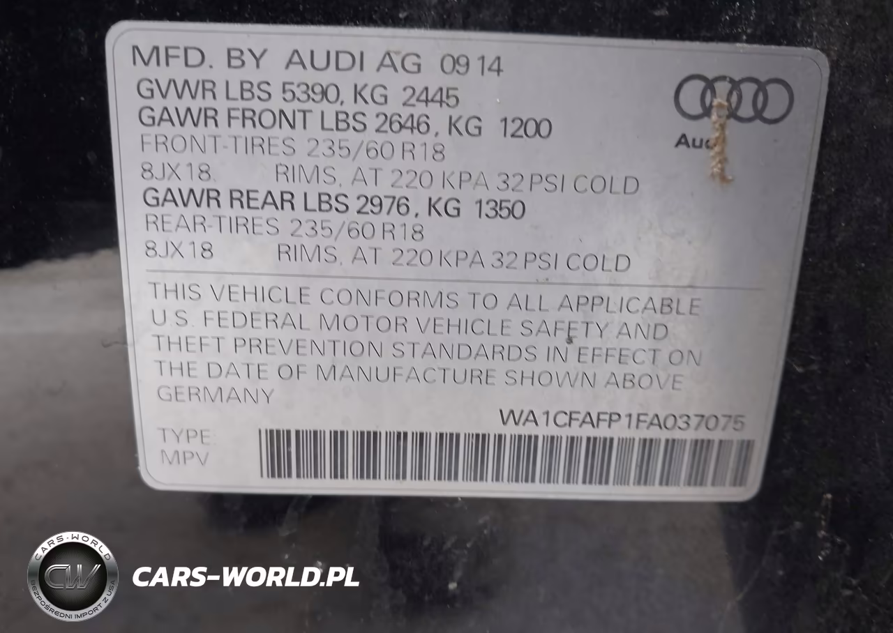 2015 Audi Q5 2.0T Premium VIN:WA1CFAFP1FA037075 - 9