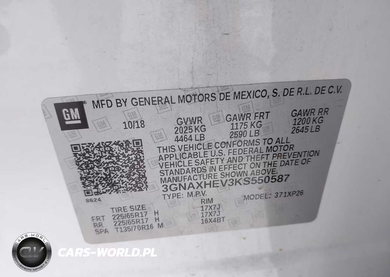 2019 Chevrolet Equinox Ls VIN:3GNAXHEV3KS550587 - 9